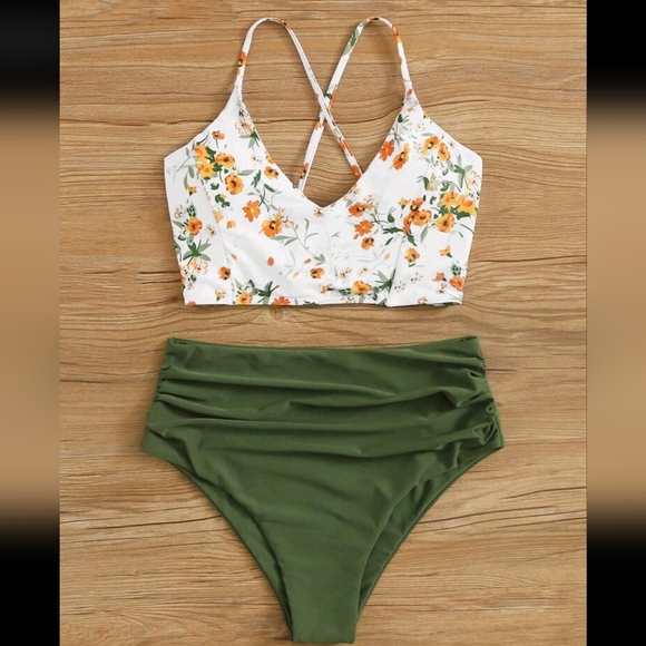 SHEIN Other - NWOT High Waisted Floral Print Bikini